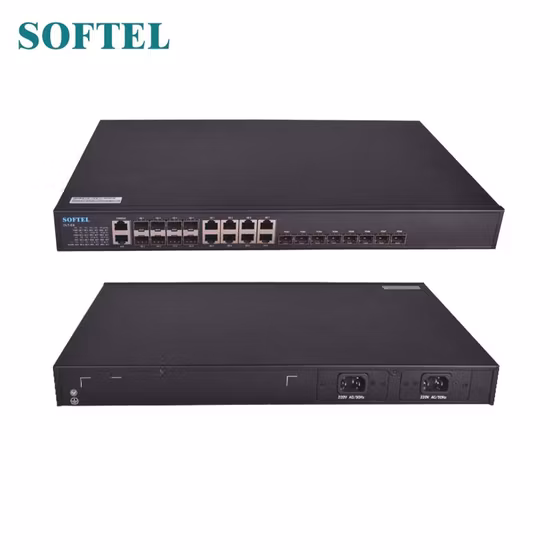 1u 19 ports Epon Olt de liaison descendante de pouce 1.25gbps FTTH 8